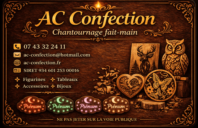 Des créations en bois uniques, façonnées à la scie à chantourner, avec passion.